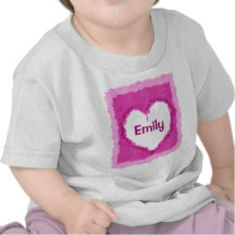 Personalised Emily Watercolor Heart Tshirt
