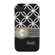 Personalised Eternity Circles iPhone 4 Case -black