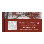 Personalised Fall Thanksgiving Wish You Were Here Photo Card Template