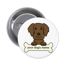 Personalised Flat-Coated Retriever Pinback Buttons