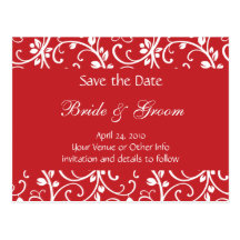 Personalised Floral Vine Save the Date Postcard
