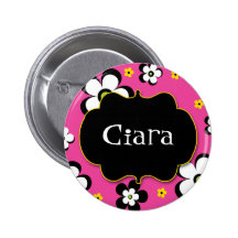 Personalised Flower Power Brights Award Name Pin