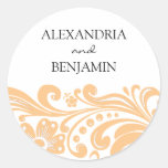 Personalised Flower Scroll Round Stickers