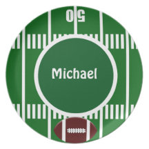 Personalised Football 50 Yard Line Plate