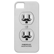 Personalised Funny Moustache Power Outlet iPhone 5 Cover