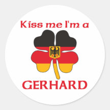 Personalised German Kiss Me I'm Gerhard Stickers