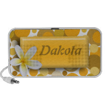Personalised Gold Franjipani Doodle Speaker