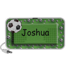 Personalised Green Soccer Ball Doodle Speaker