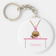 Personalised gymnastics balance beam kids keychain