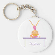 Personalised gymnastics balance beam kids keychain