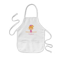 Personalised gymnastics split girl's kids apron
