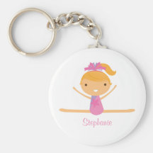 Personalised gymnastics split girls kids keychain