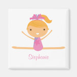 Personalised gymnastics split girl's kids magnet