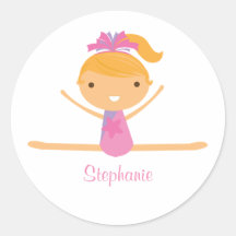 Personalised gymnastics split girl's kids stickers