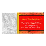 Personalised Happy Thanksgiving Fall Leaves Personalized Photo Card