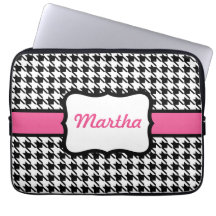 Personalised Houndstooth Laptop Case Computer Sleeves