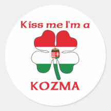 Personalised Hungarian Kiss Me I'm Kozma Stickers