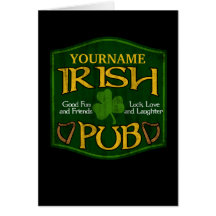 Personalised Irish Pub Sign Greeting Cards