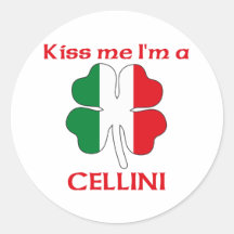 Personalised Italian Kiss Me I'm Cellini Stickers