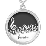 Personalised Jumbled Musical Notes Necklace