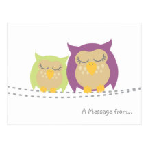 Personalised Kawaii Owl Postcard