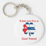 Personalised Kiss Me I'm Cuban, (Last Name) Key Chain