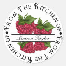Personalised Kitchen Baking Stickers- Raspberries