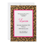 Personalised Leopard 40th Birthday Invitation invitations