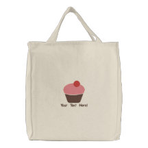 Personalised/Monogram Cupcake Embroidered Tote Bag