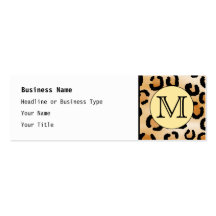 Personalised Monogram Leopard Print Pattern. Business Cards
