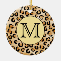 Personalised Monogram Leopard Print Pattern. Ornament