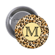 Personalised Monogram Leopard Print Pattern. Pins