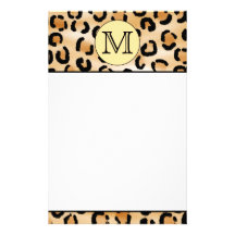 Personalised Monogram Leopard Print Pattern. Stationery Design
