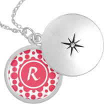 Personalised Monogram red dots pattern Pendants