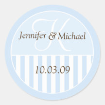 Personalised Monogrammed Wedding Favour Labels Sticker