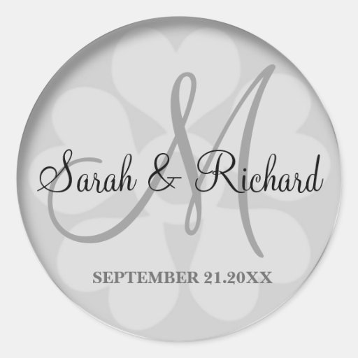 Personalised Monogrammed Wedding Stickers