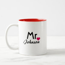 Personalised Mr. and Mrs. mug set