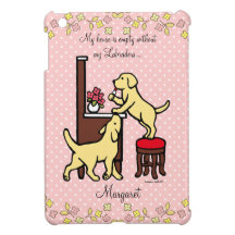 Personalised Mum's Yellow Lab Puppy Duo