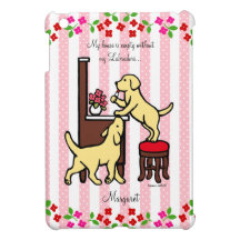 Personalised Mum's Yellow Lab Puppy Duo