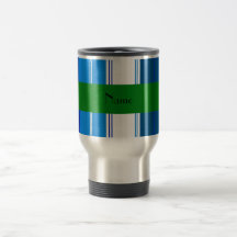 Personalised name Blue and whites stripes Mug