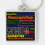Personalised Name Colourful Collage Keychain