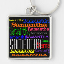 Personalised Name Colourful Collage Keychain