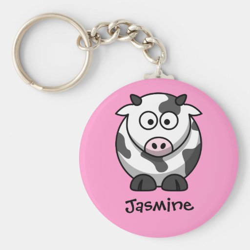 Personalised Name - Cute Cartoon Cow Key Chains