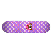 Personalised name cute owl custom skateboard