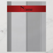 Personalised name grey and red stripes flyer design