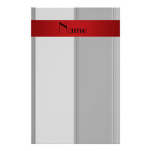 Personalised name grey and red stripes stationery paper