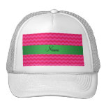 Personalised name pink chevrons hat
