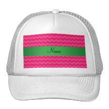Personalised name pink chevrons hat