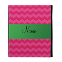 Personalised name pink chevrons iPad case