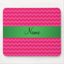 Personalised name pink chevrons mousemat